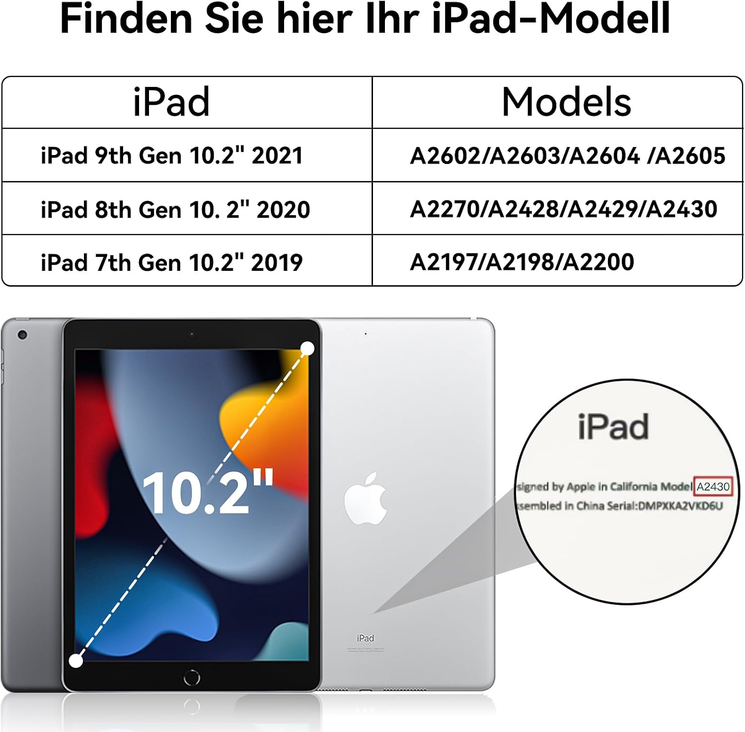 Detalle 2 de GKABXY Hülle mit Tastatur für iPad 9/8/7 10,2 Zoll Nachtgrün