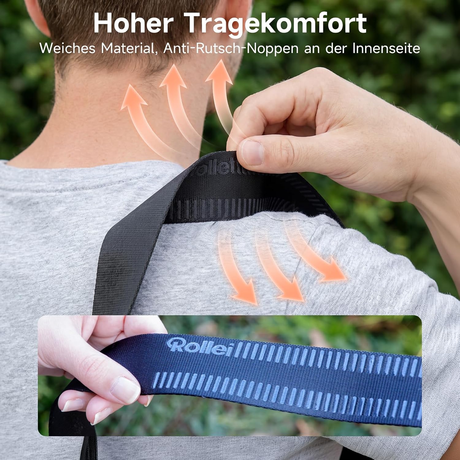 Thumbnail 5 de Rollei Kameragurt: Verstellbarer Schulter- oder Nackengurt mit 97–157 cm Länge und 30 kg Tragkraft
