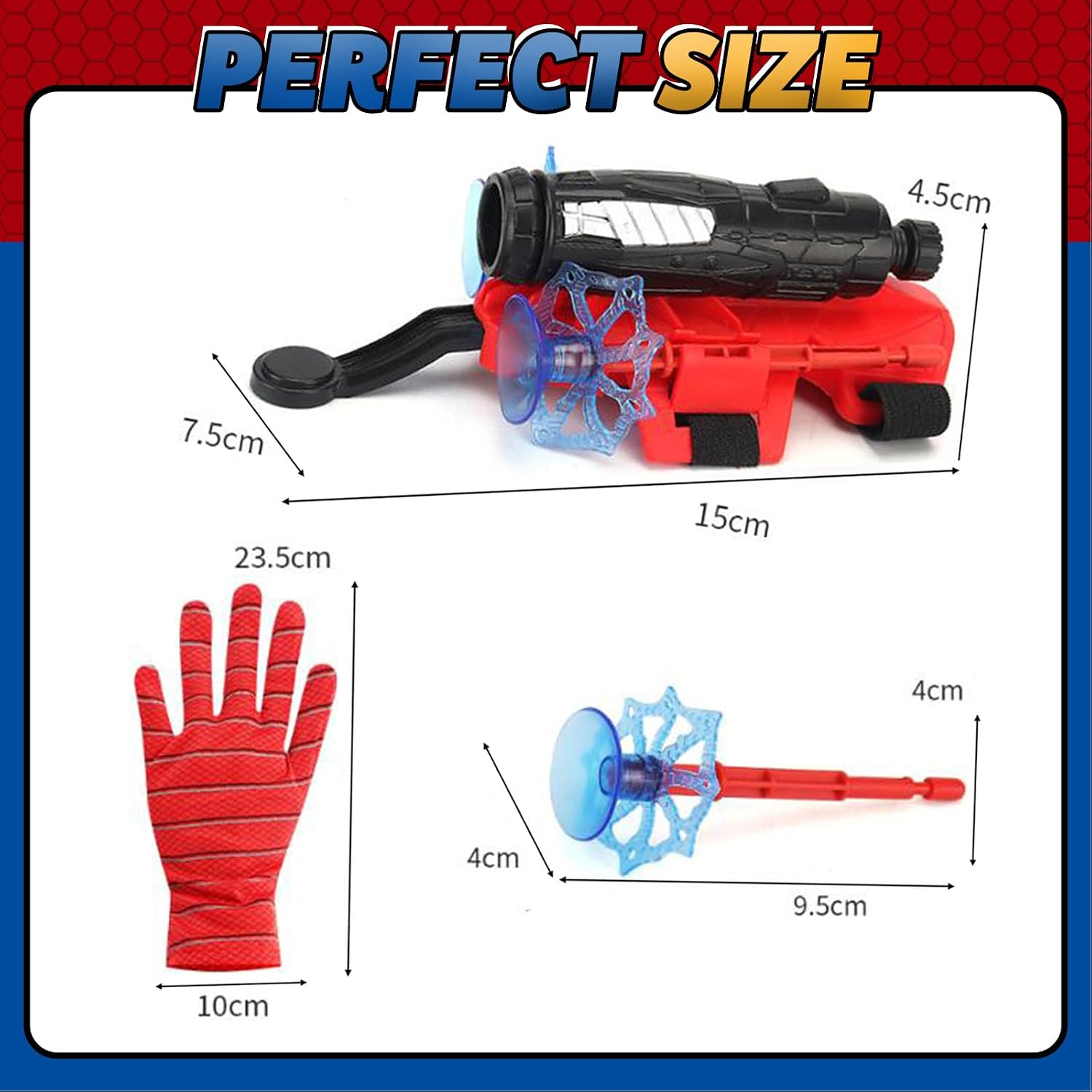 Thumbnail 2 de 3 Sets Spider Web Shooters Halloween Party Favors: Wrist Launcher Toys with Hero Gloves, Capes & Masks for Kids