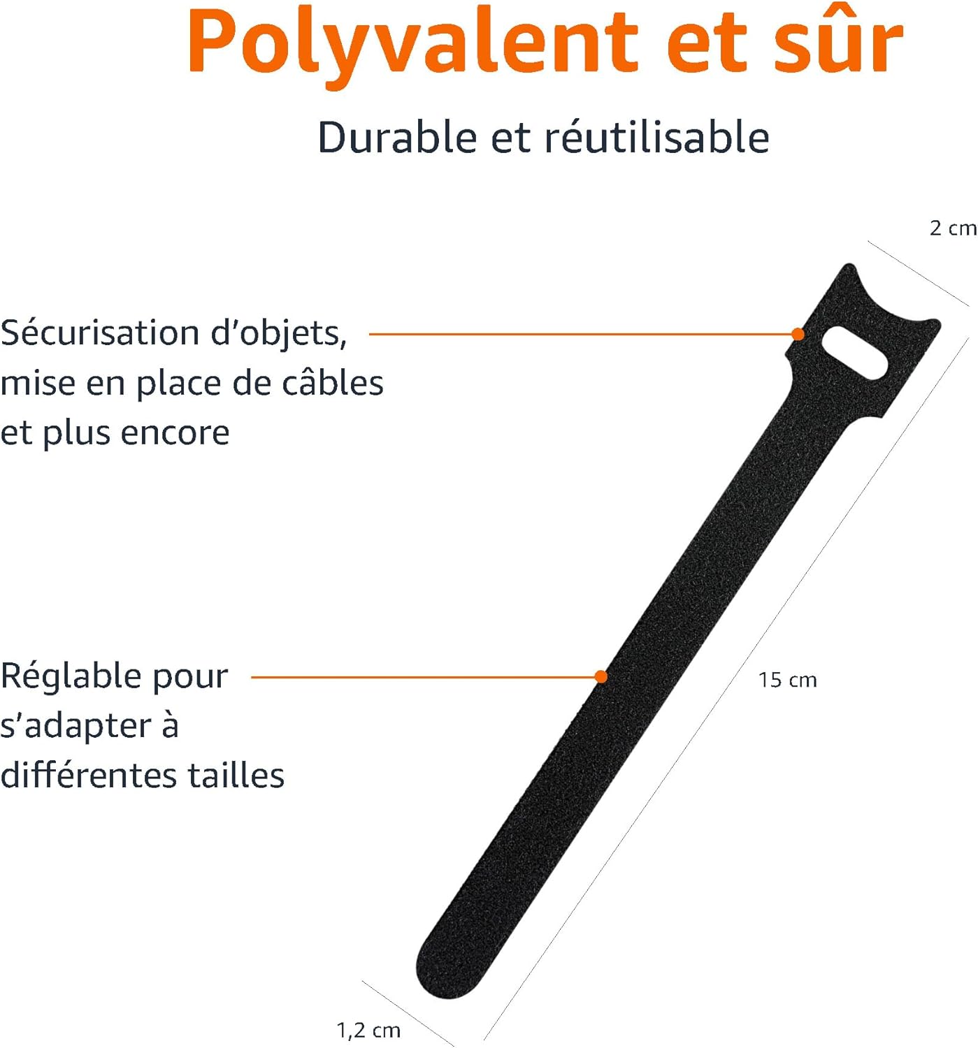 Thumbnail 2 de Amazon Basics Serre-câbles 100 pièces