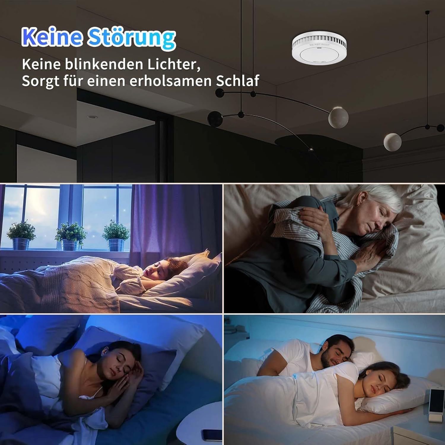 Thumbnail 3 de Xindum 10 Jahre Rauchmelder mit Magnethalter, TüV Rheinland zertifiziert (EN14604), 85 dB Alarm & Stummschaltfunktion