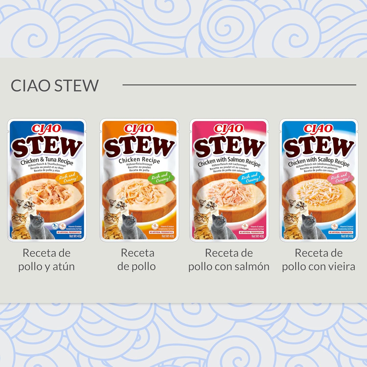 Thumbnail 4 de CHURU Cat Ciao Stew Receta Pollo y Salmón 12x40 g 🐱