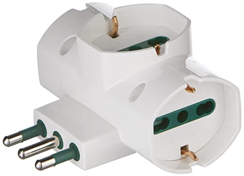 Detalle de Vimar RI.00315.B Adattatore multiplo sfalsato verticale con spina 16 A e prese universali