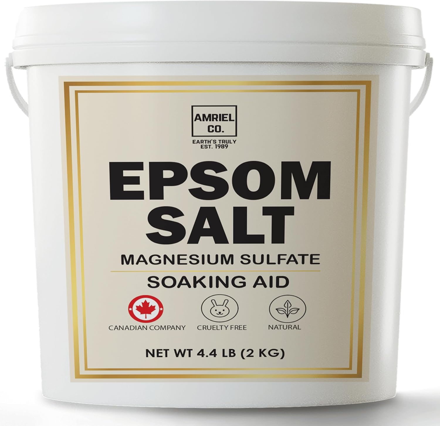 Detalle de Amriel Co Pure Epsom Salt, 2 kg Fragrance-Free Natural Crystals