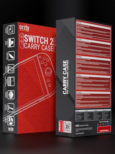 Detalle de Orzly Étui de Transport pour Nintendo Switch 2 (2025) – Coffret cadeau, étui rigide avec rangement intelligent et 20 poches