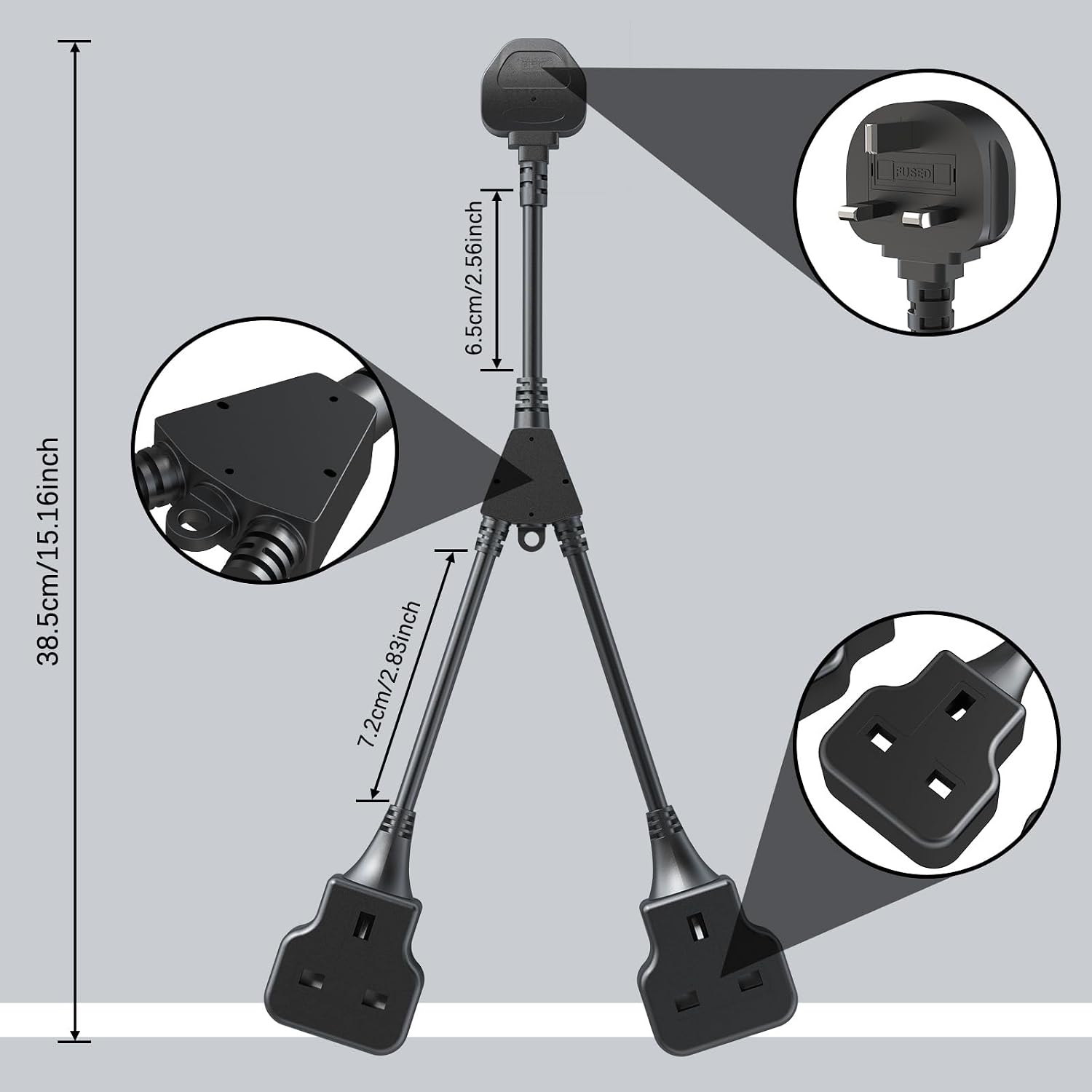 Detalle 2 de 2 Way Extension Lead 3500W power strip