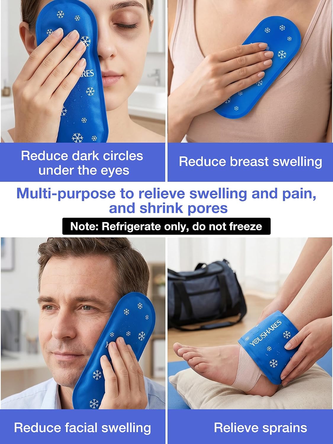 Thumbnail 6 de YOUSHARES Breastmilk Cooler Bag Ice Packs – 4-Pack Reusable Gel Ice Packs for Small Nylon Bags