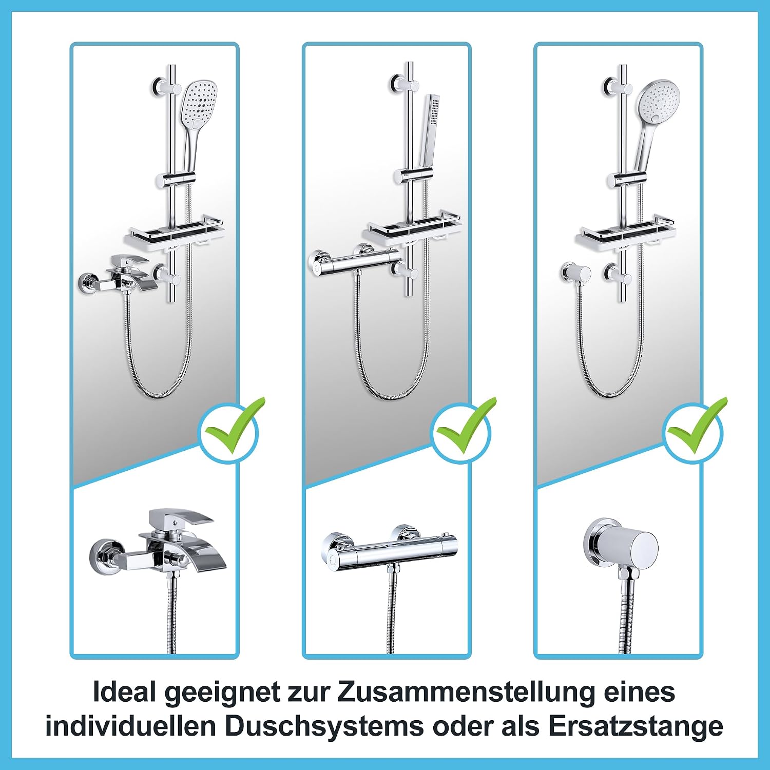 Thumbnail 4 de Görbach Duschset Edelstahl Duschstange 70 cm
