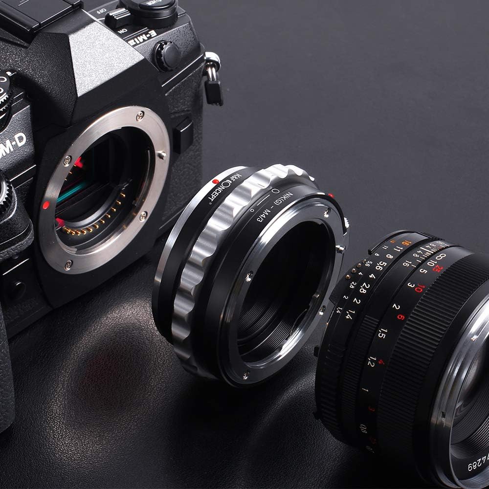 Detalle de K&F CONCEPT Nikon G AF-S(F) Objektiv Adapter mit Blendenring für Micro 4/3 (M4/3) – mechanisch, manuell
