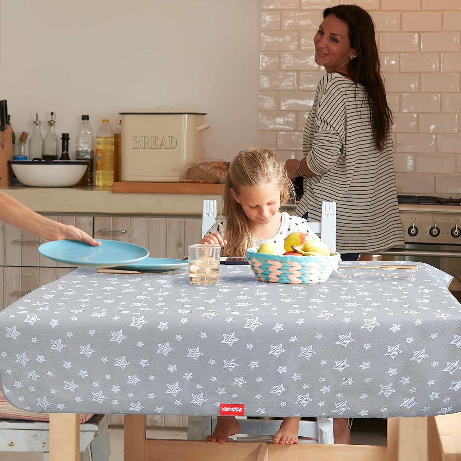 Thumbnail 5 de Moonsea Grey Star Splat Mat for High Chairs, 42 x 46 Inches