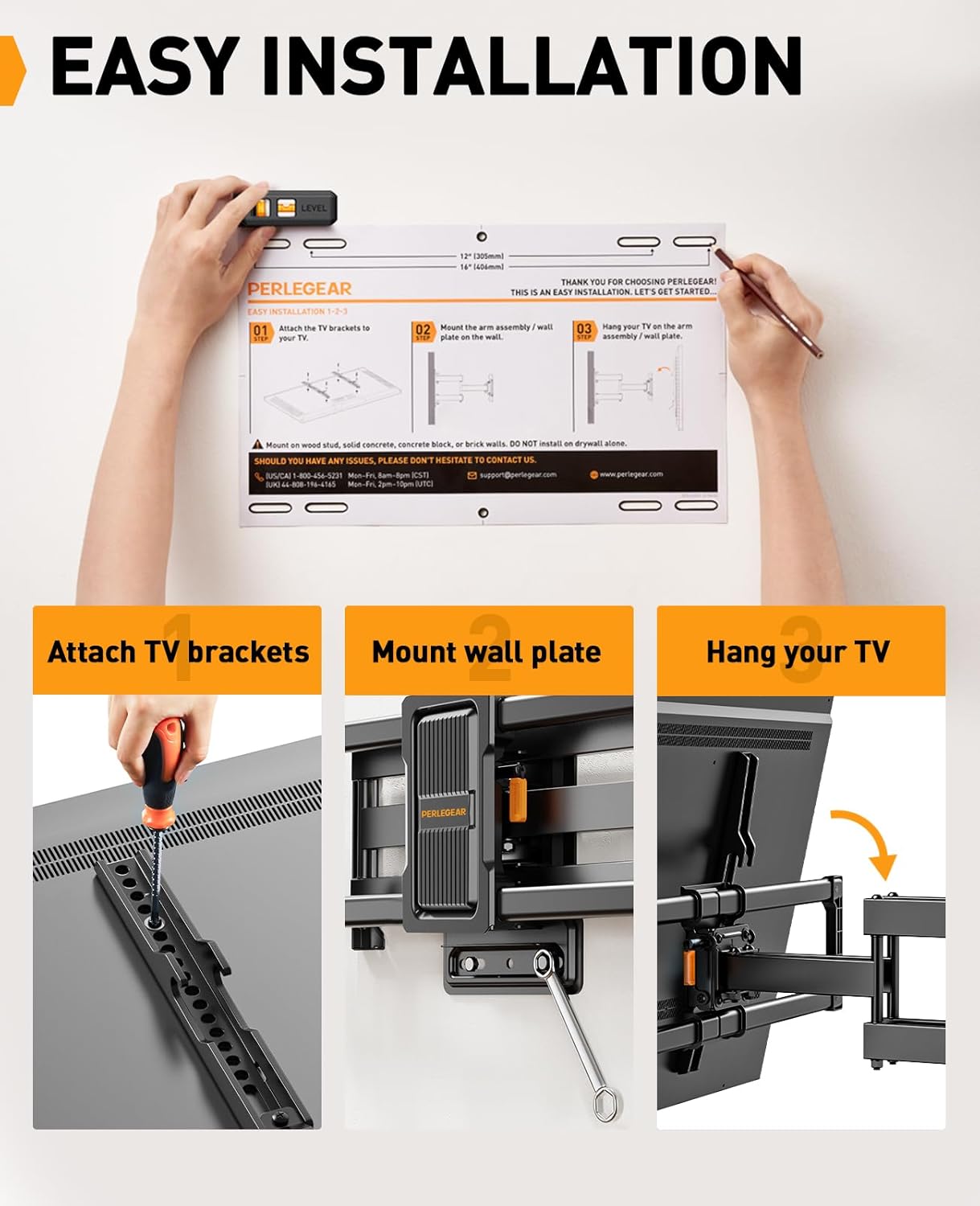 Thumbnail 5 de Perlegear Supporto TV inclinabile ed estensibile 42–84"