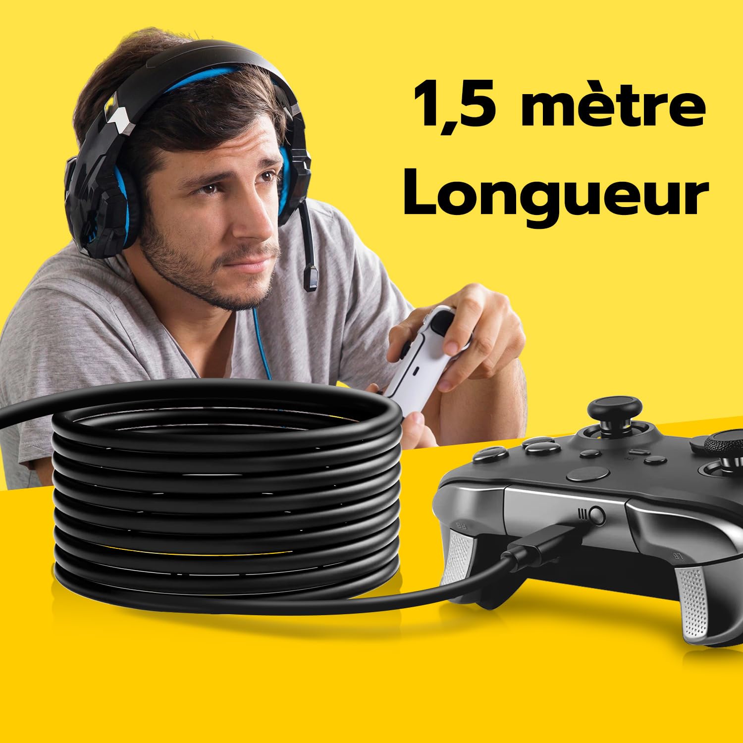 Thumbnail 5 de McBazel câble USB-C 60W (USB-C vers USB-C) 1,5 m pour Nintendo Switch 2/Switch/Switch OLED, manettes PS5 et Xbox Elite Series 2