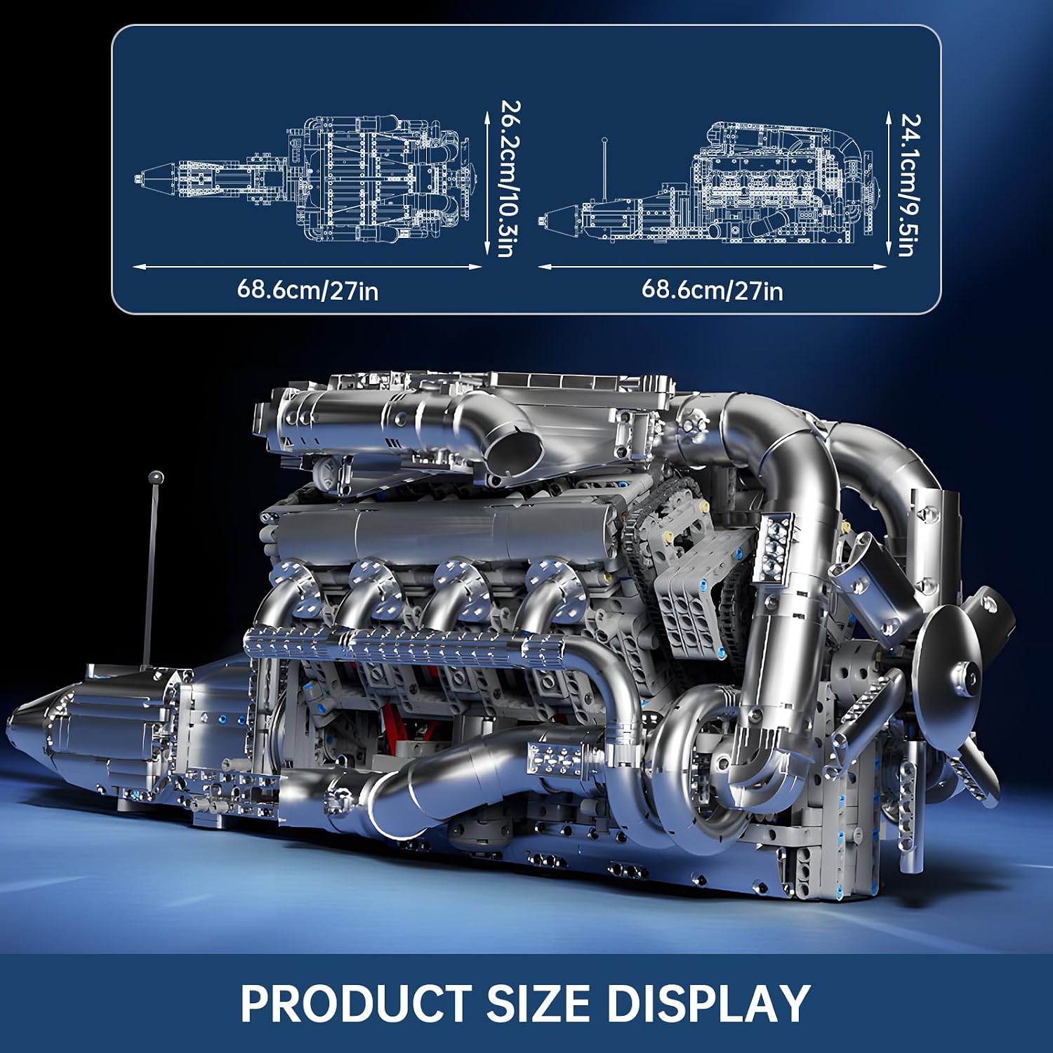 Thumbnail 3 de Mould King 10168 V8 Motor Bausatz 2899 Teile