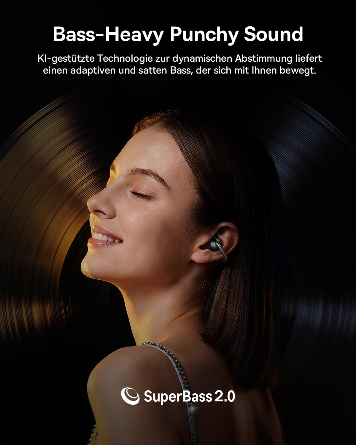 Detalle de Baseus Bowie MC2 Air Open-Ear-Kopfhörer – Clip-On Earbuds mit CloudComfort, Bluetooth 6.0, 40 Std. Akku, IP67