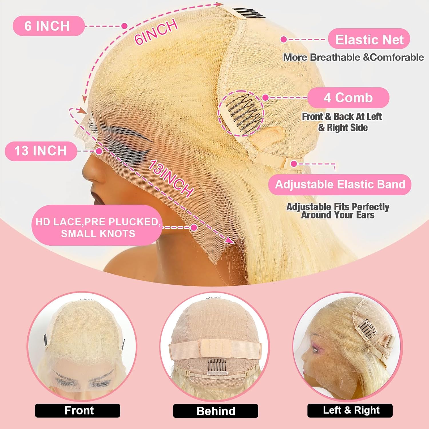 Thumbnail 6 de ELYCONT 30-inch 613 Blonde Lace Front Wig 💇♀
