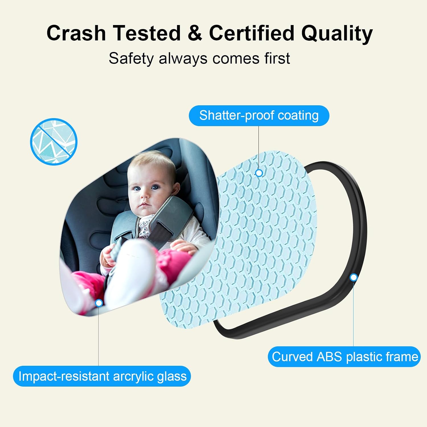 Thumbnail 1 de BOEYOS Baby Car Mirror 2-Pack, Wide View with 360° Rotation
