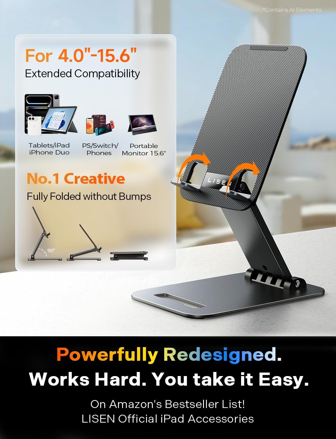 Thumbnail 1 de LISEN iPad Stand for Desk — Tablet Holder for Home and Office Use