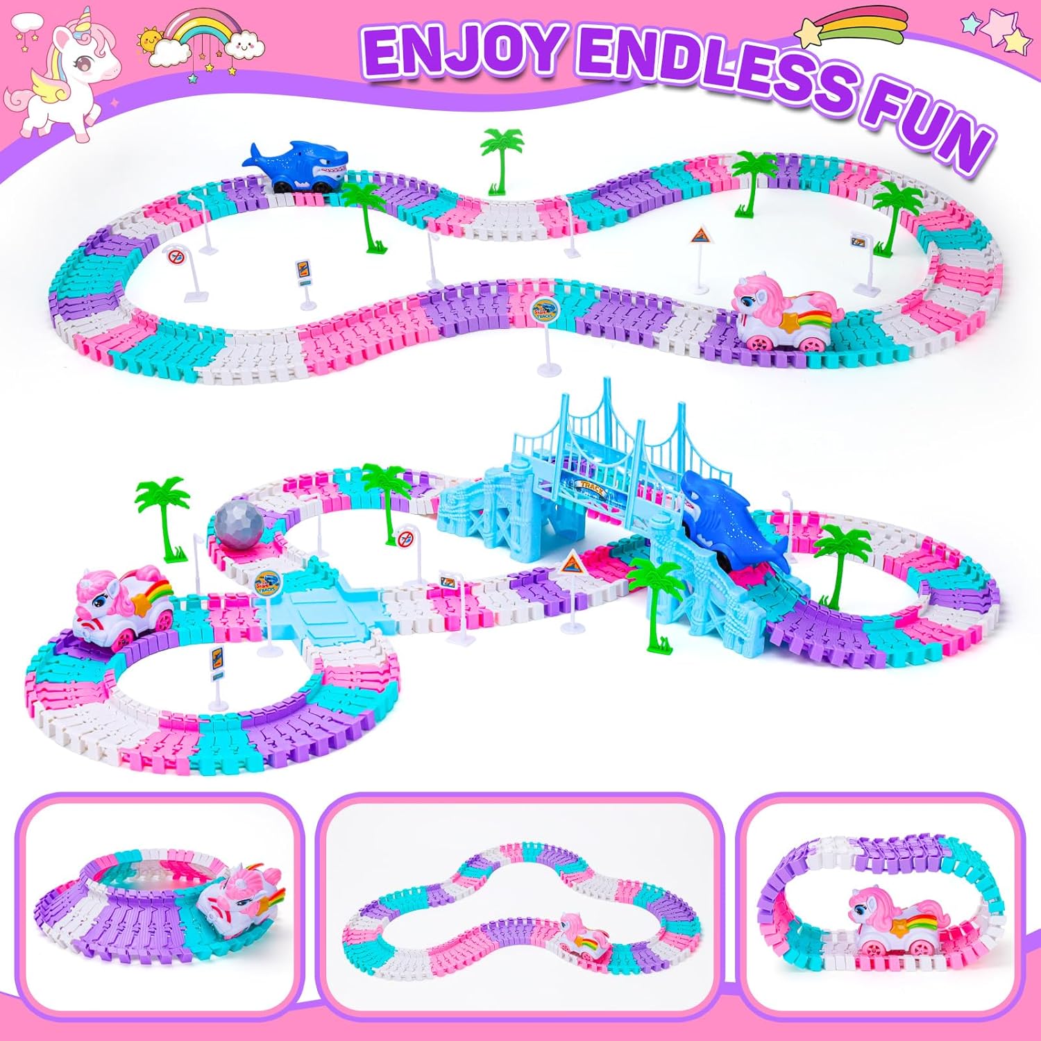 Detalle 2 de Race Track Toys 194PCS construction set for girls