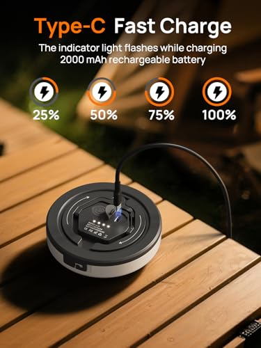 Detalle 1 de ACSO Camping String Lights: 32.8ft USB-C Rechargeable Fairy Lights with 9 Modes