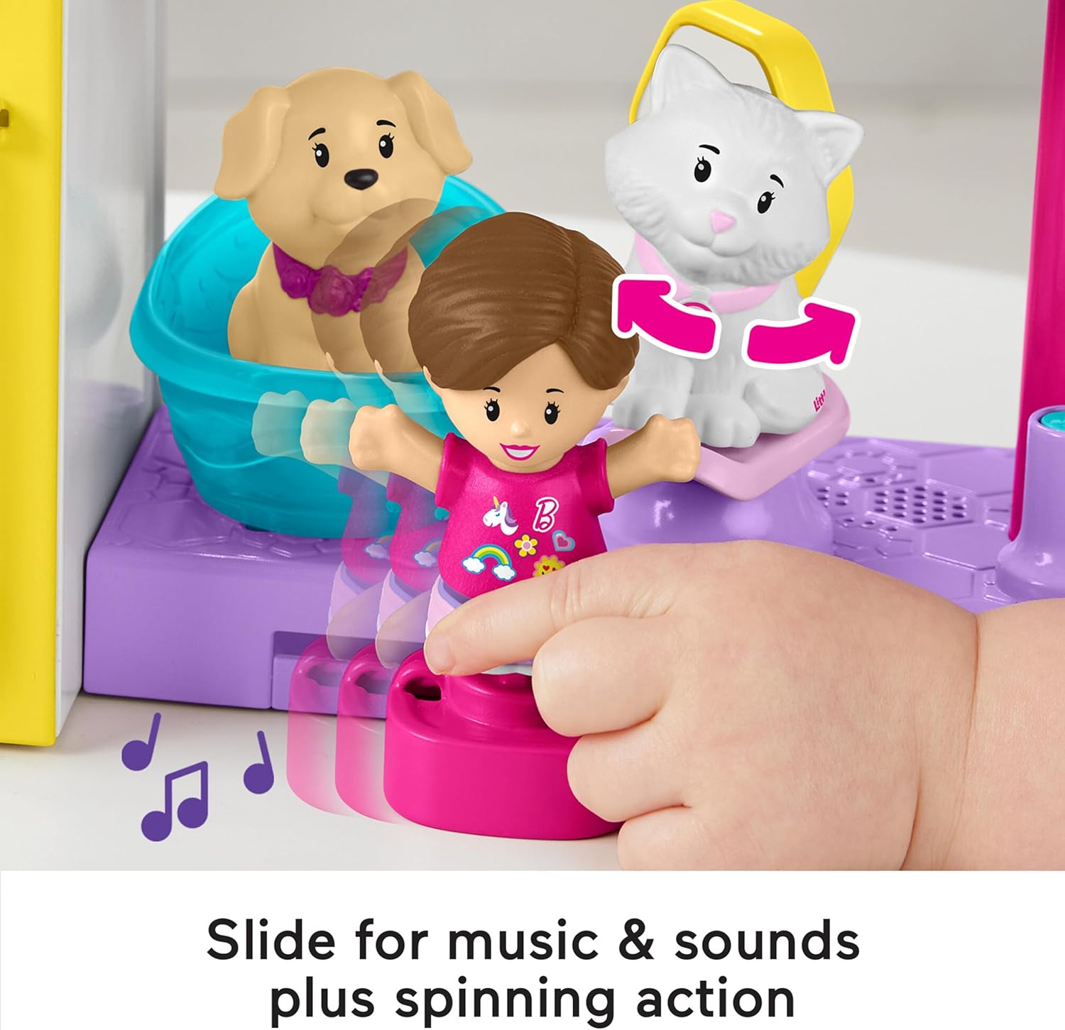 Detalle 2 de Fisher-Price Little People Barbie Toddler Play and Care Pet Spa Playset (HJW76)