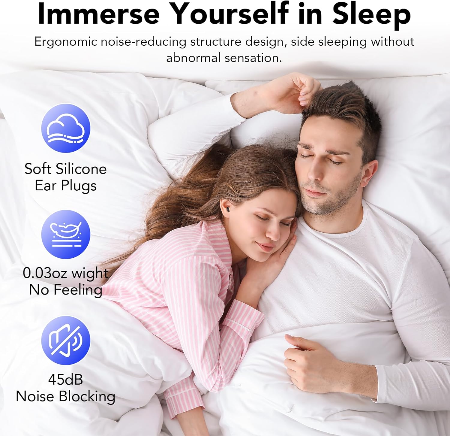 Thumbnail 3 de CASCHO Ear Plugs for Sleep Black (45dB) — reusable silicone noise cancelling earplugs with 8 tips & case