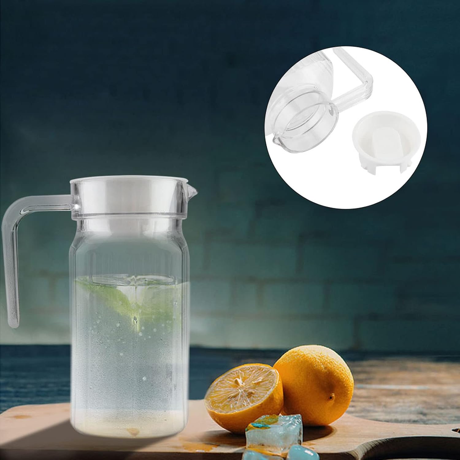 Detalle 1 de Akozon Akozonne6r018gs4-01 500ml Acrylic Jug with Lid and Pouring Spout