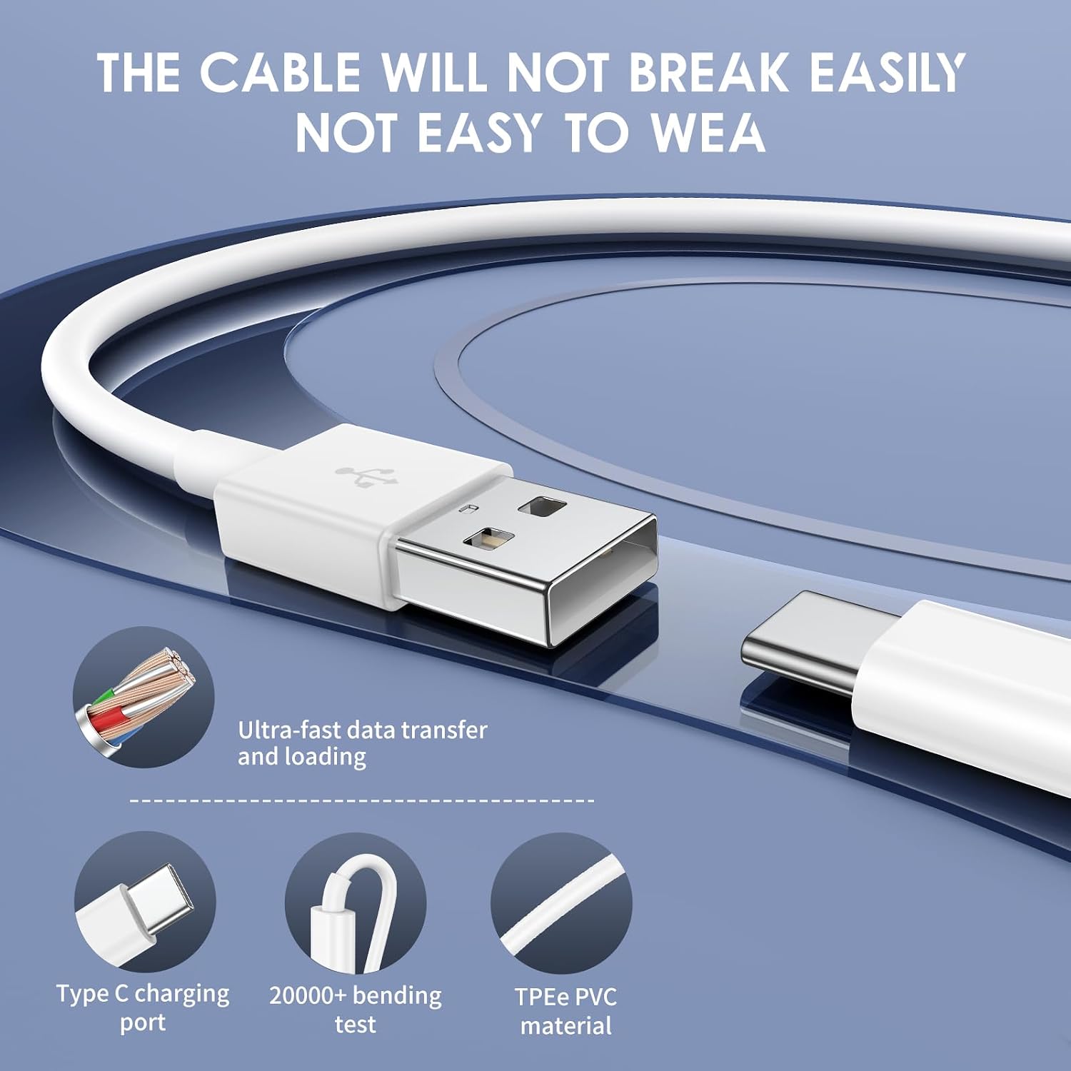 Thumbnail 2 de QZIIW USB‑C Fast Charging Cable 3FT Pack