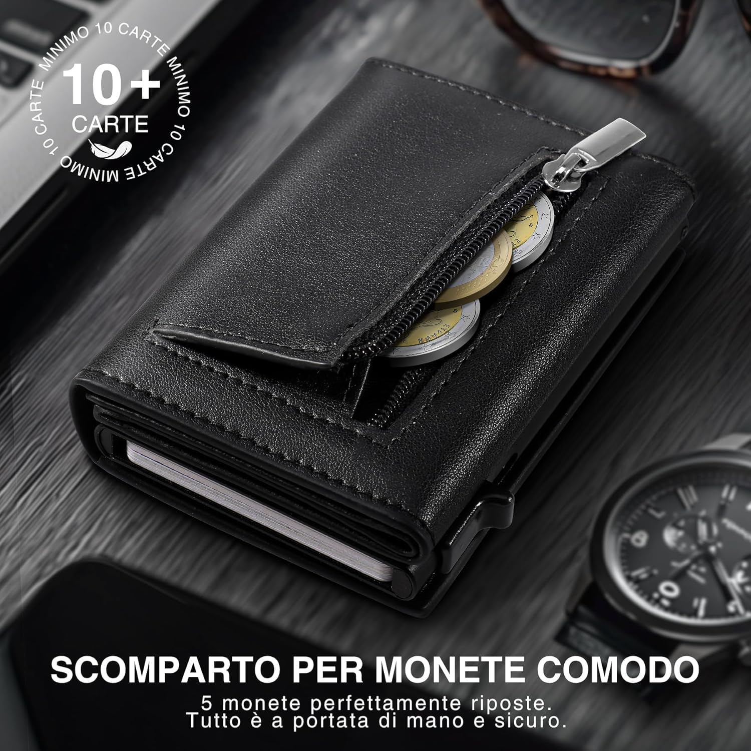 Thumbnail 6 de TEEHON Portafoglio Uomo Slim con RFID 10 carte