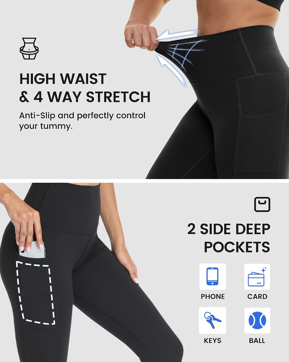 Detalle de SYRINX 3-Pack Pocket Leggings, 92% Polyester