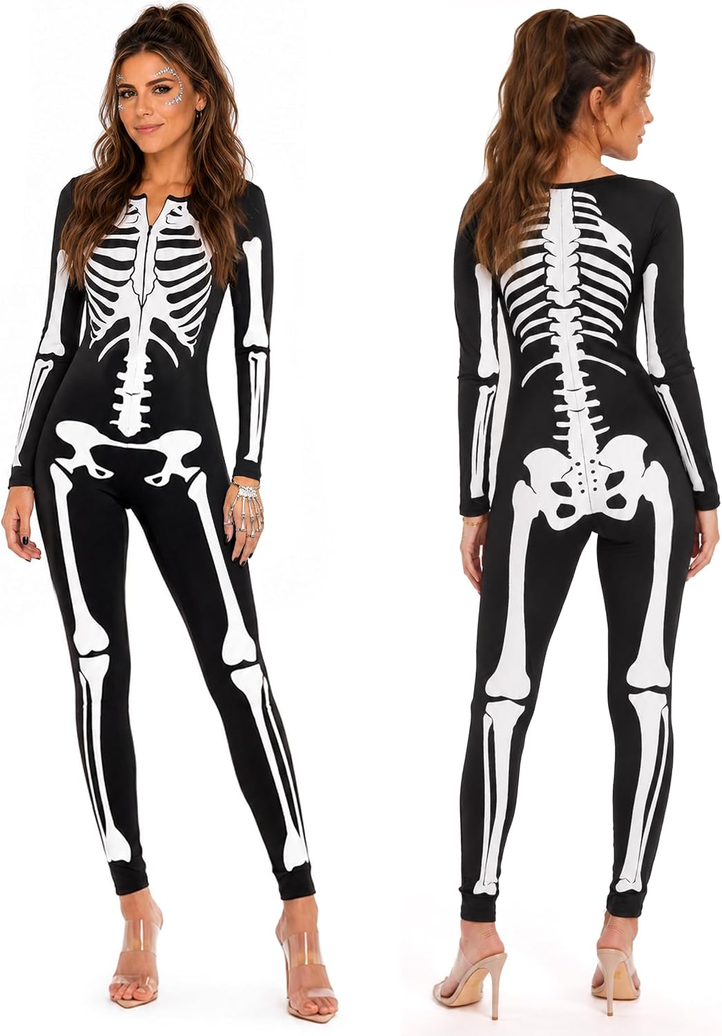 Thumbnail 6 de Tipsy Elves Skeleton Bodysuit in Stretch Mesh