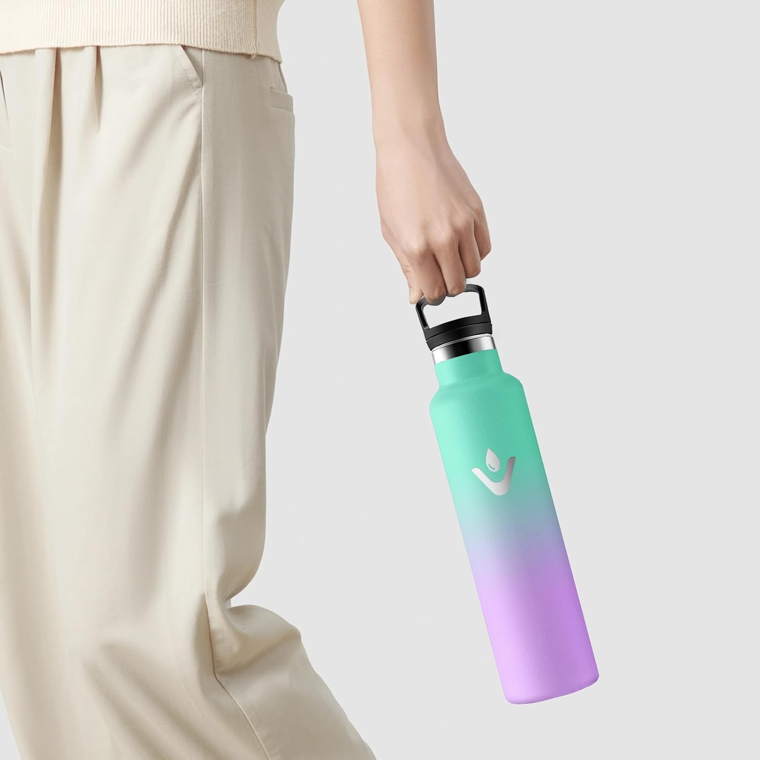 Detalle de Motswedi Gourde isotherme 1 l avec paille et poignée – inox anti-fuite
