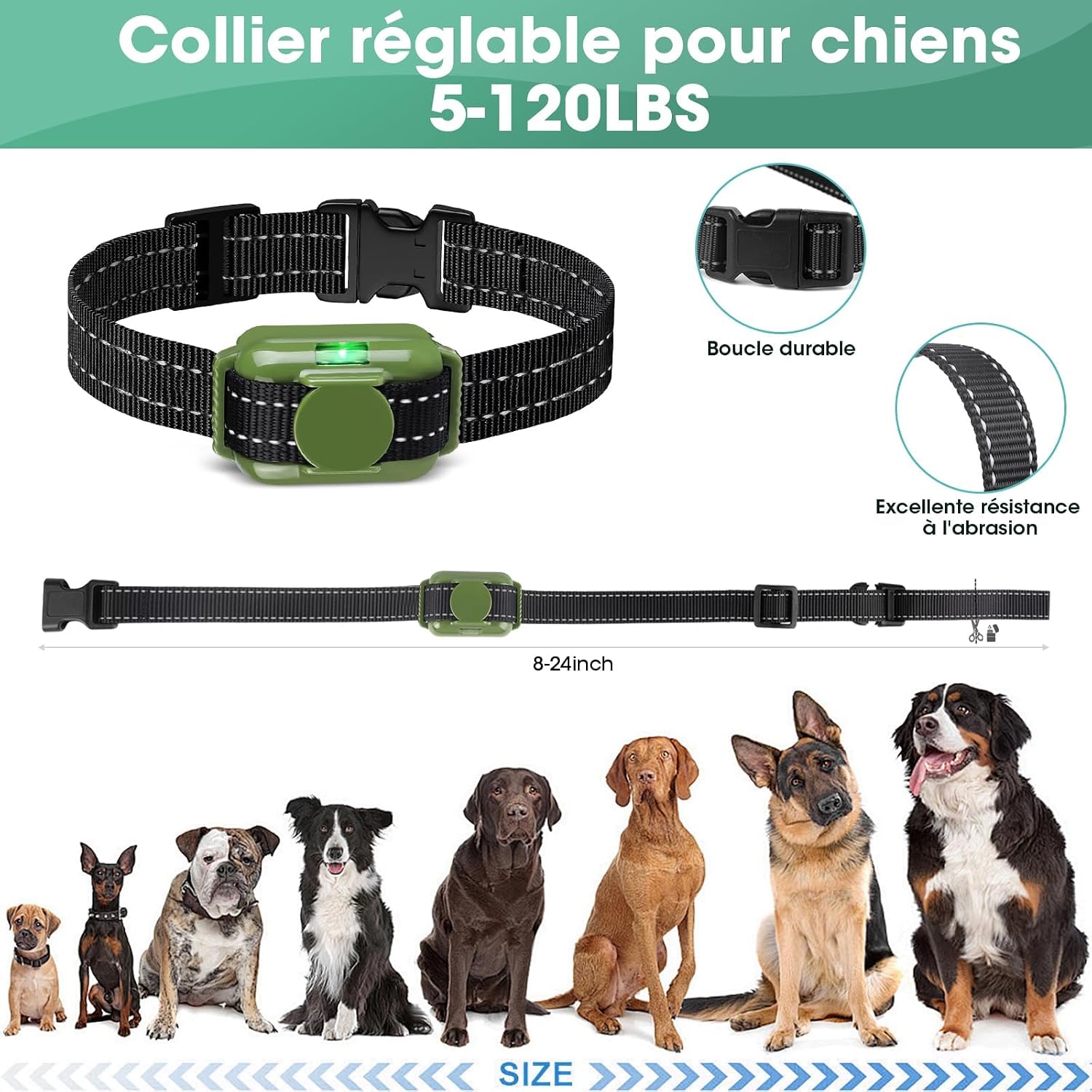 Thumbnail 6 de Collier de Dressage pour Chien – Électrique, Télécommande, Portée 2000 ft, 4 Modes, IPX7