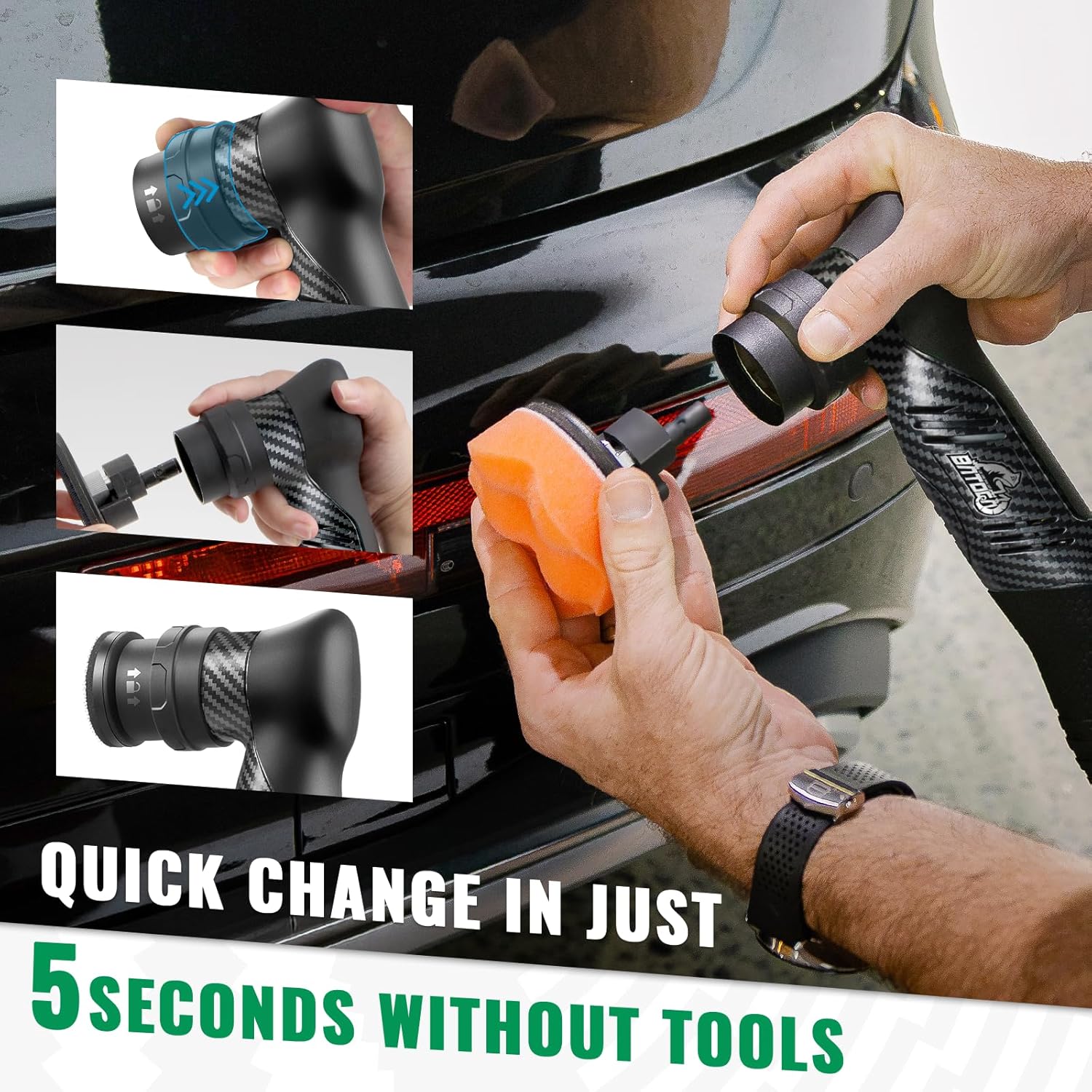 Thumbnail 3 de BATOCA S5 Cordless Mini Car Polisher / Buffer Sander Kit (Rotary & Dual Action) with 2x 12V Battery Variable 6 Speeds