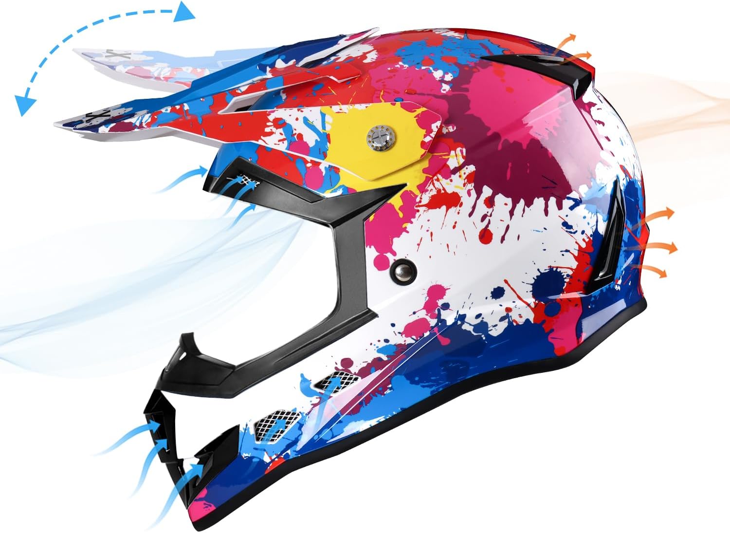 Thumbnail 4 de GLX GX623 Youth ATV/Dirt Bike Helmet Combo - Graffiti (Large)