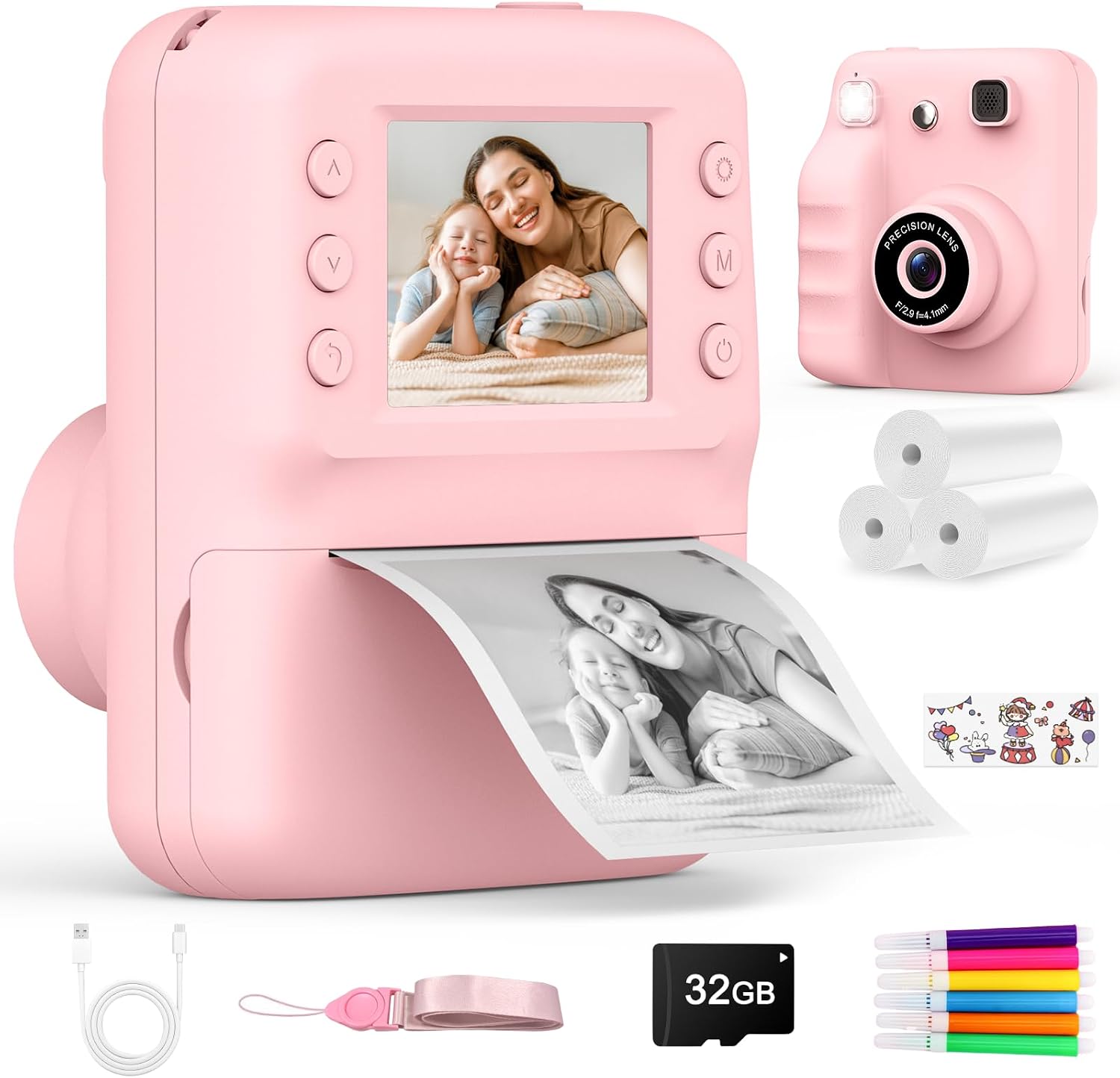 Detalle de Yidoroye Cámara de impresión instantánea infantil 5 en 1 con pantalla 2.4" HD (3 a 10/12 años)
