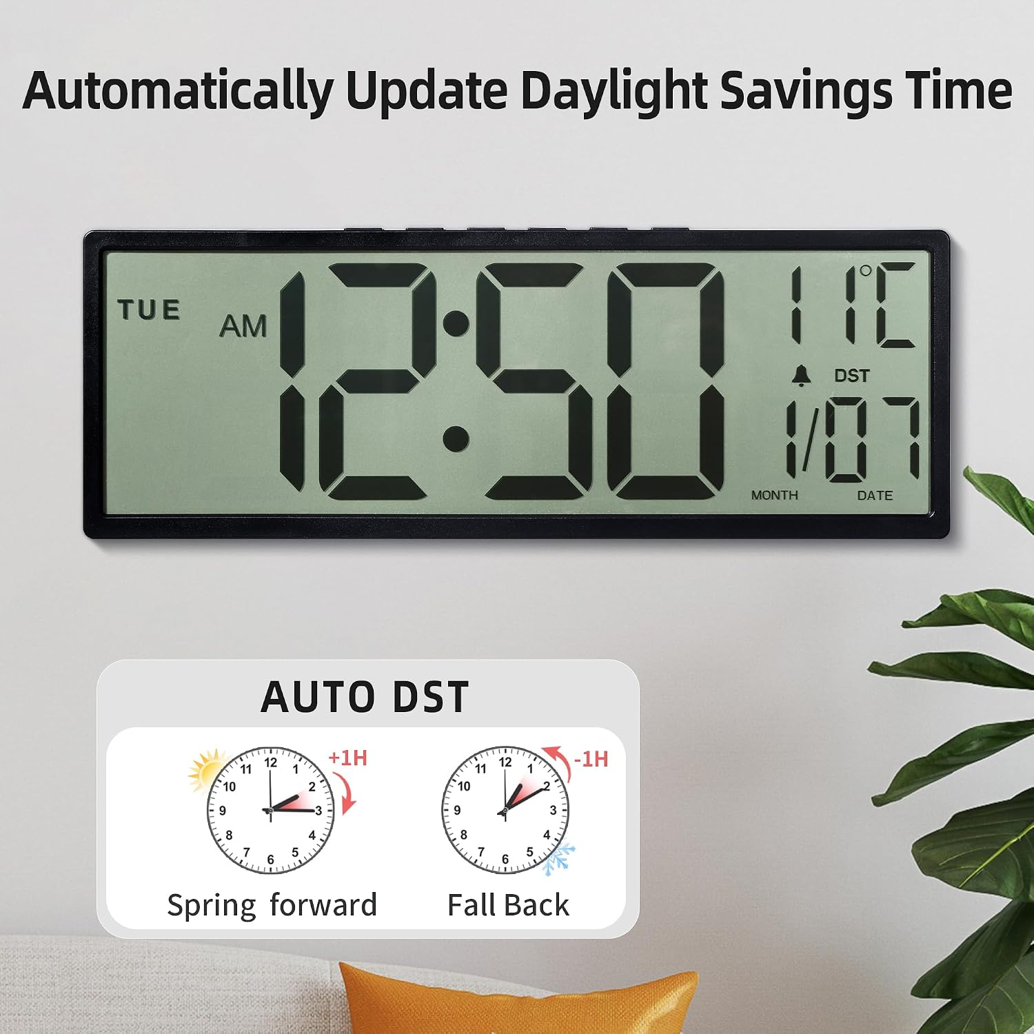 Thumbnail 3 de LEIKE digital wall clock, 15-inch