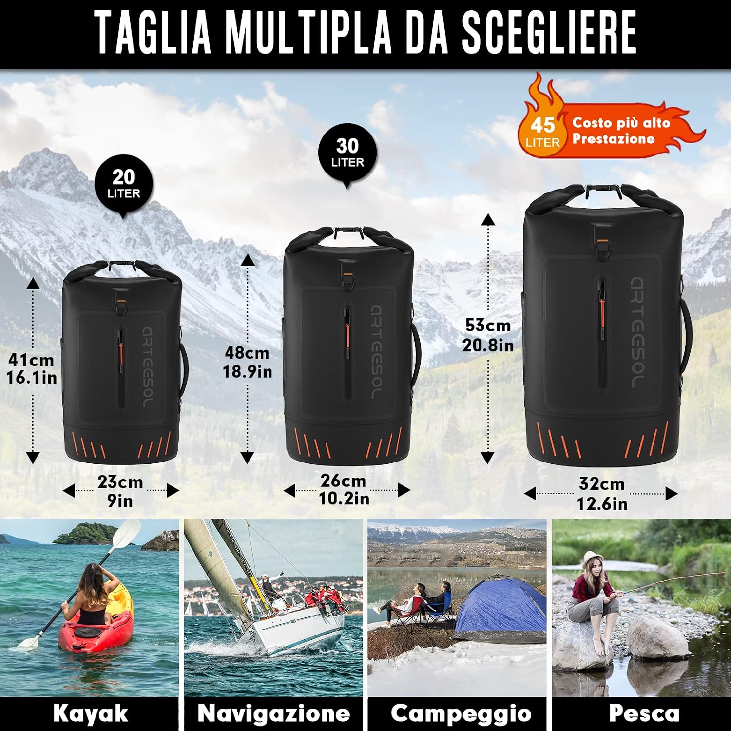 Thumbnail 5 de Blackace arteesol Borsa Impermeabile Mare 45L
