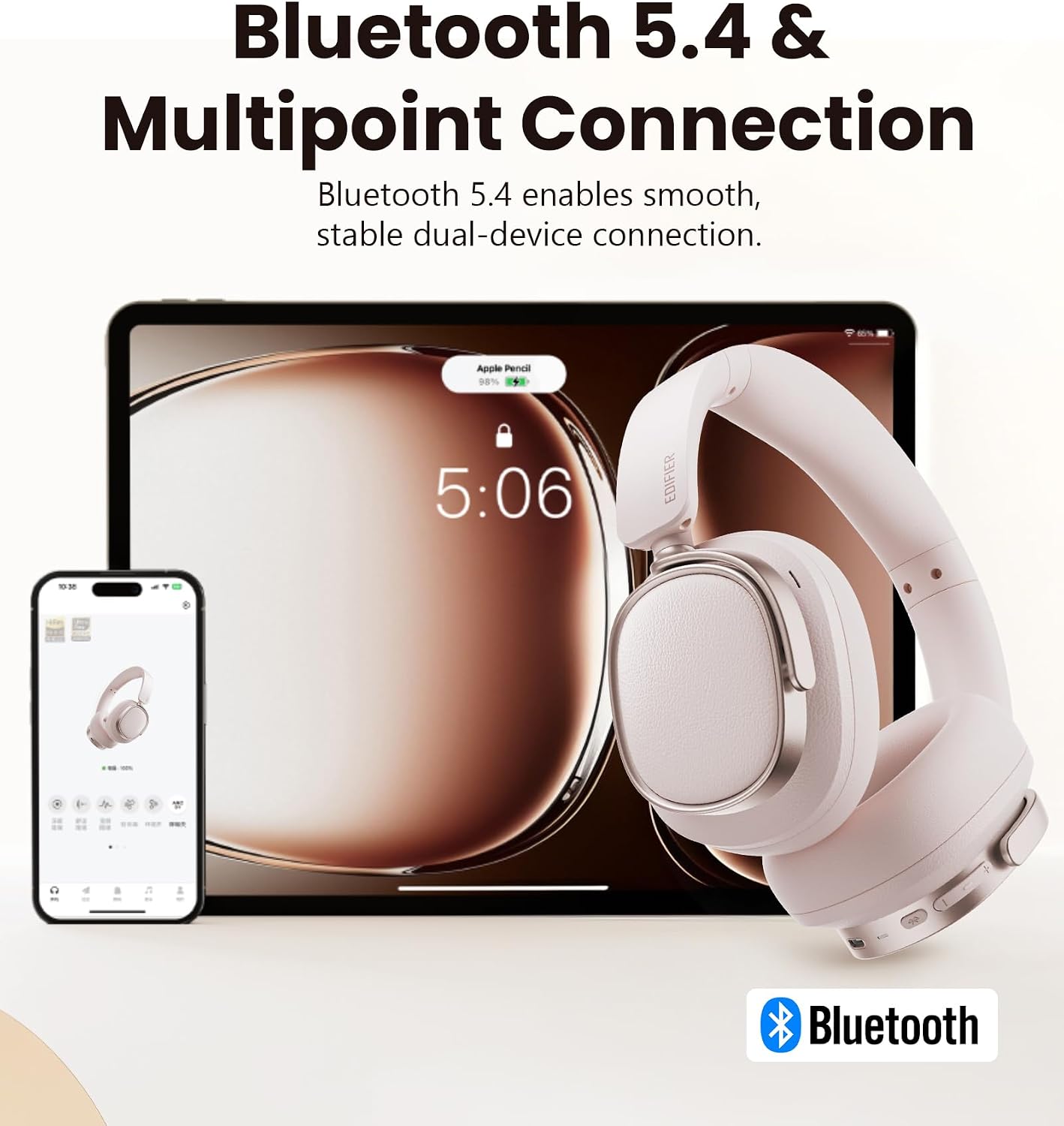 Detalle 2 de Edifier ES850NB wireless ANC headphones 92H