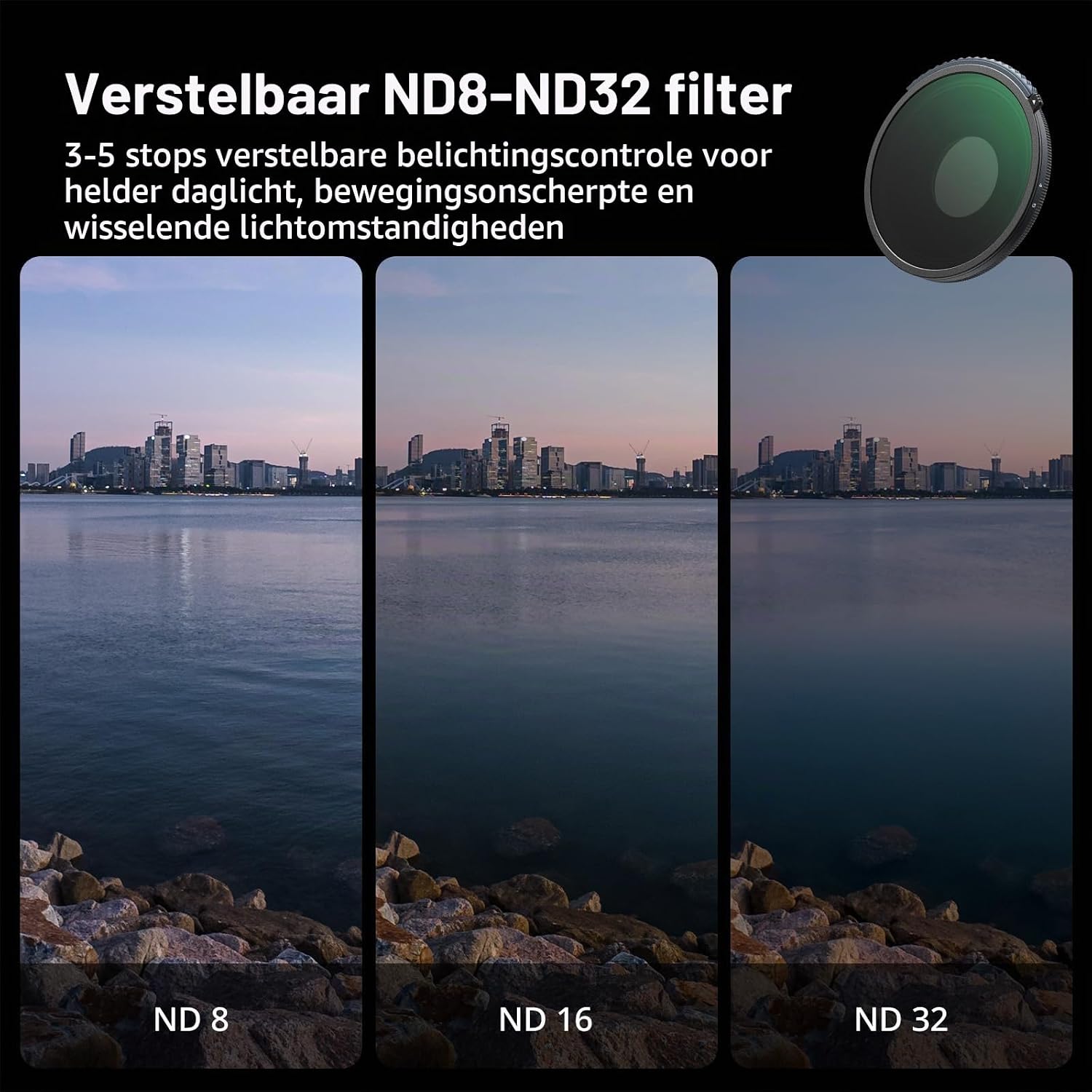Thumbnail 2 de SMALLRIG 5894 CPL/VND-filter voor DJI Osmo Action 6, ND8-ND32