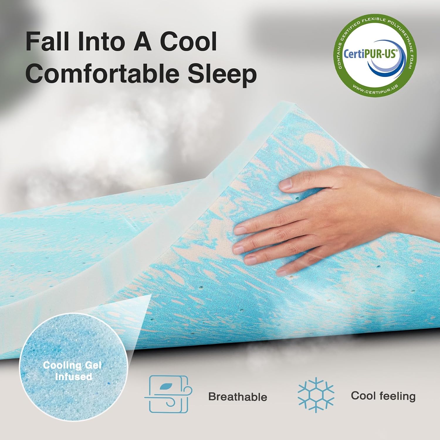 Thumbnail 5 de Novilla Memory Foam Mattress Topper 2-Inch