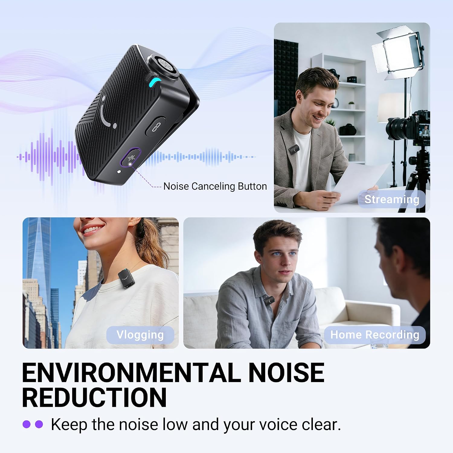 Thumbnail 6 de FIFINE M9 Wireless Lavalier Microphone with Noise Cancellation and 50 m Range