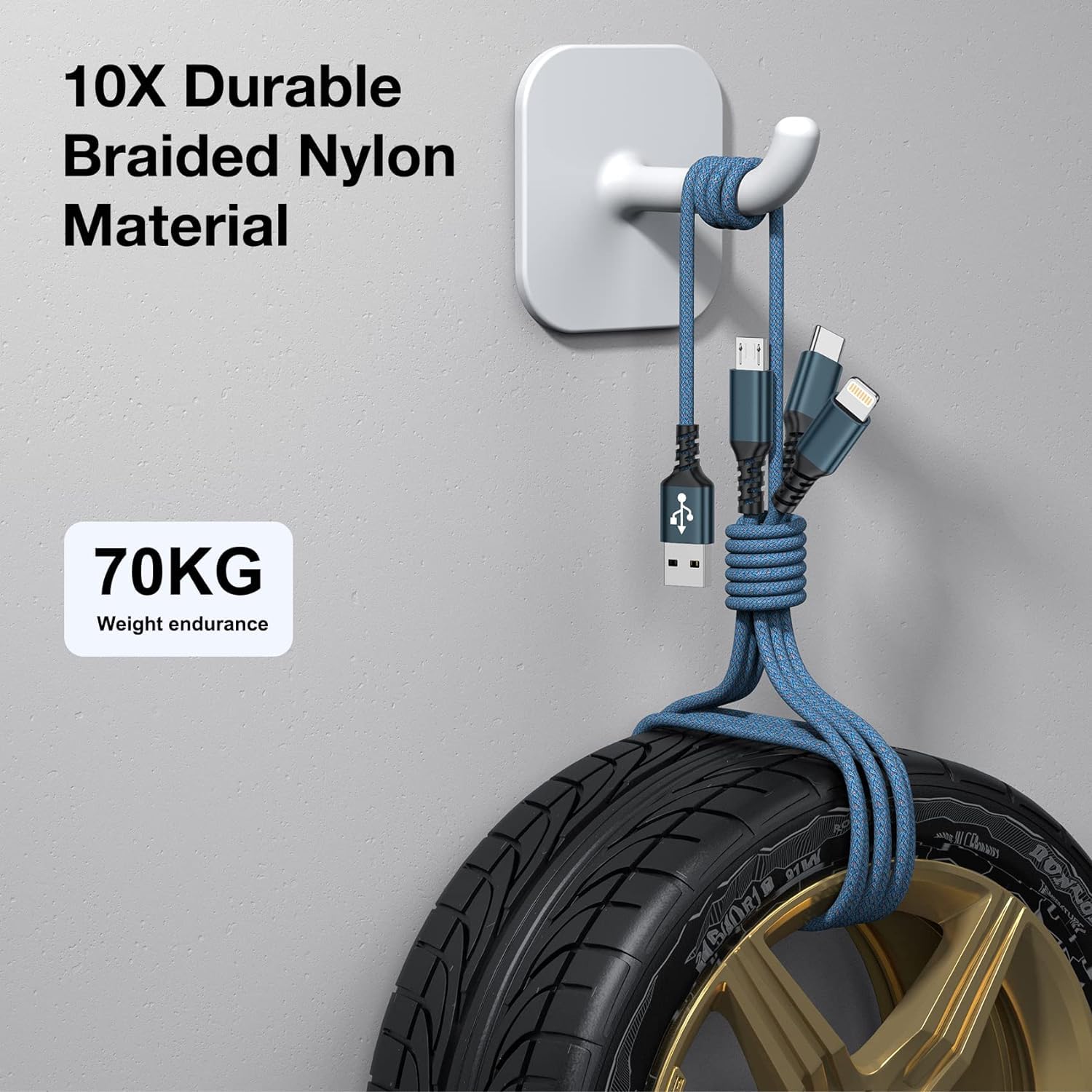 Thumbnail 4 de Multi Charger Cable 1.2m 3‑in‑1 cable for phones