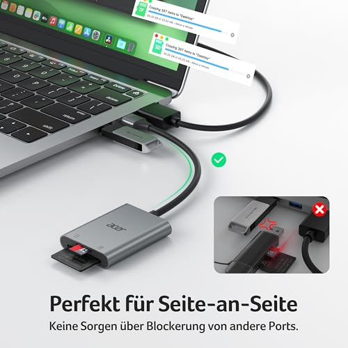 Thumbnail 3 de Acer USB 3.0 Kartenleser 2-in-1 Aluminium, 170 MB/s, USB-A