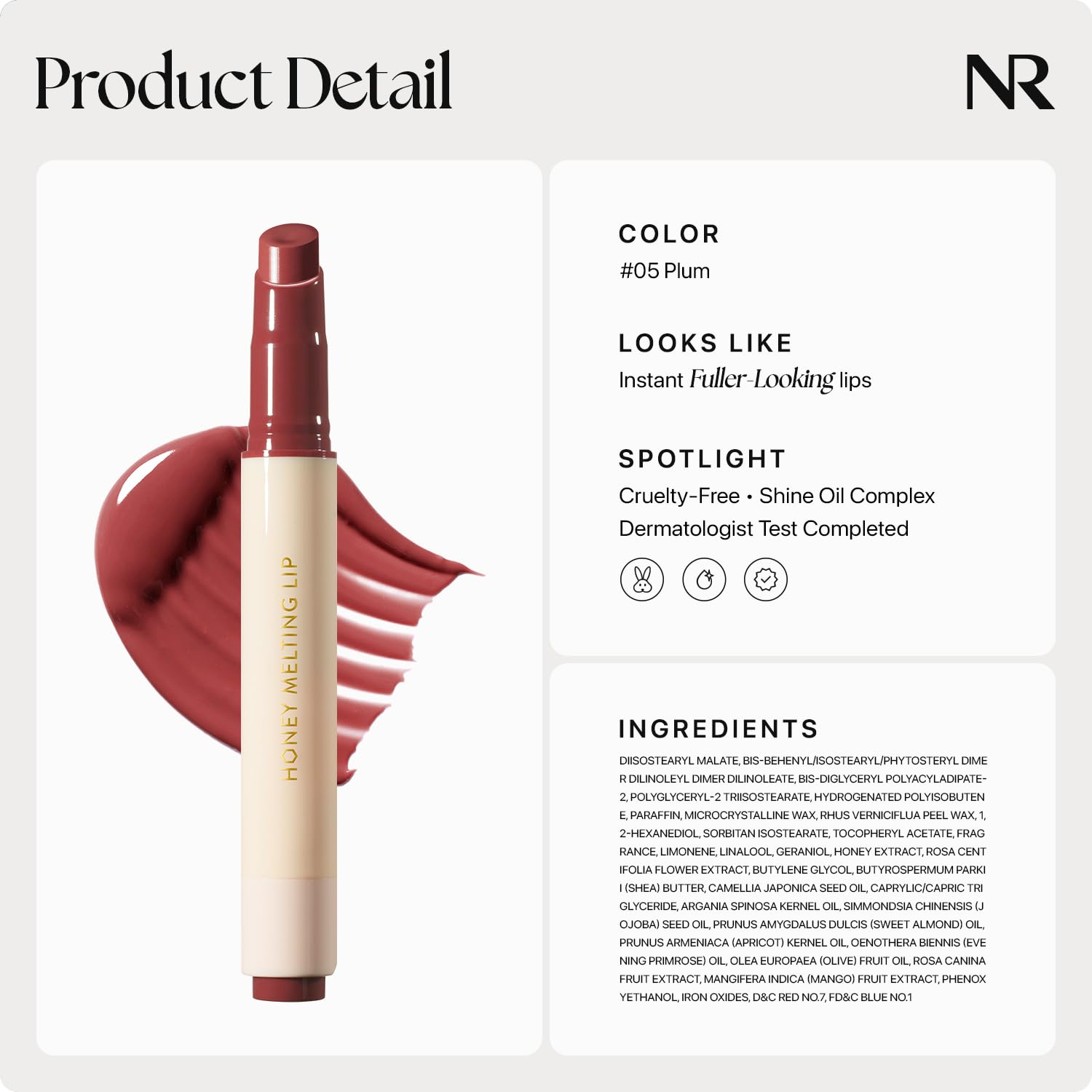 Thumbnail 6 de Nature Republic Honey Melting Lip 05 Plum hydrating lip balm ๐