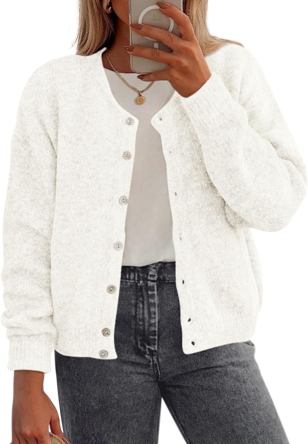 Detalle 2 de PRETTYGARDEN Fall Long Sleeve Cardigan for Women