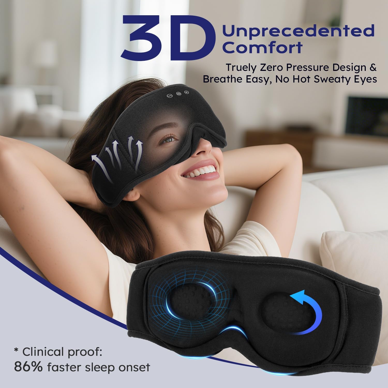 Detalle 2 de LC-dolida Bluetooth Sleep Mask 15h