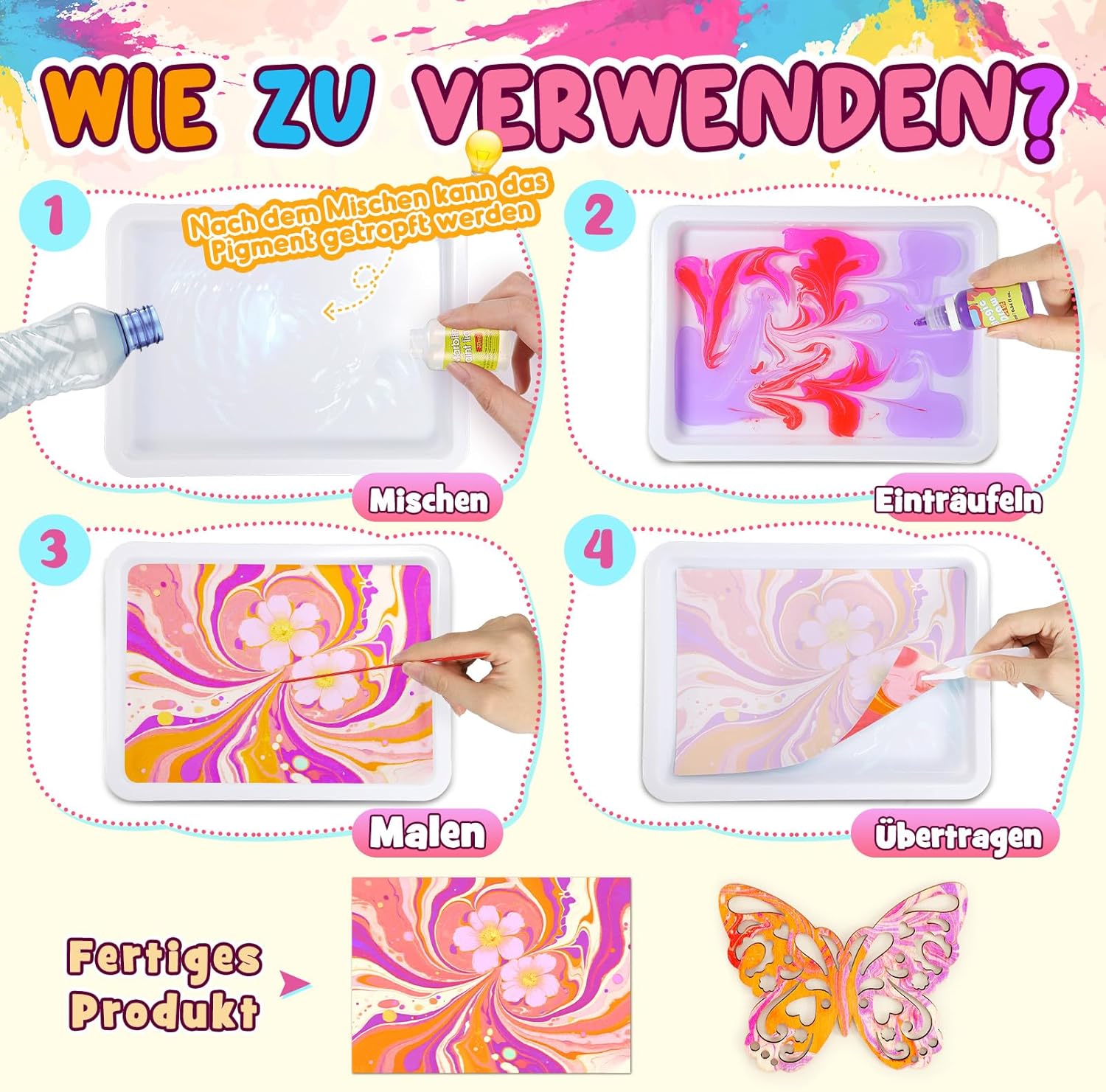 Thumbnail 4 de Hapikids Bastelset Wassermarmorierung für Kinder 🎨