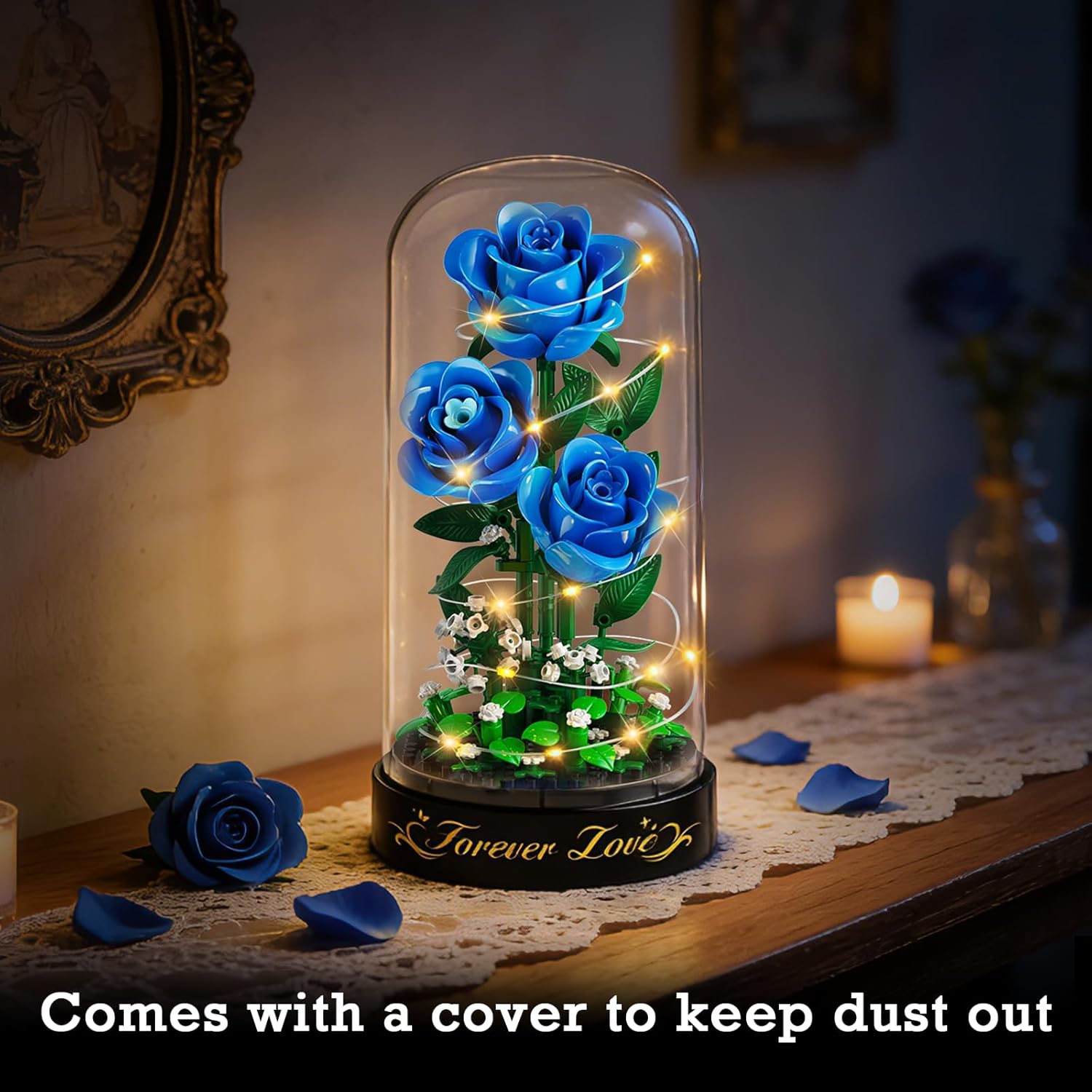 Thumbnail 6 de HiWEEGO Rosen-Bauset mit LED-Licht und Abdeckung – 219 Teile, Blau