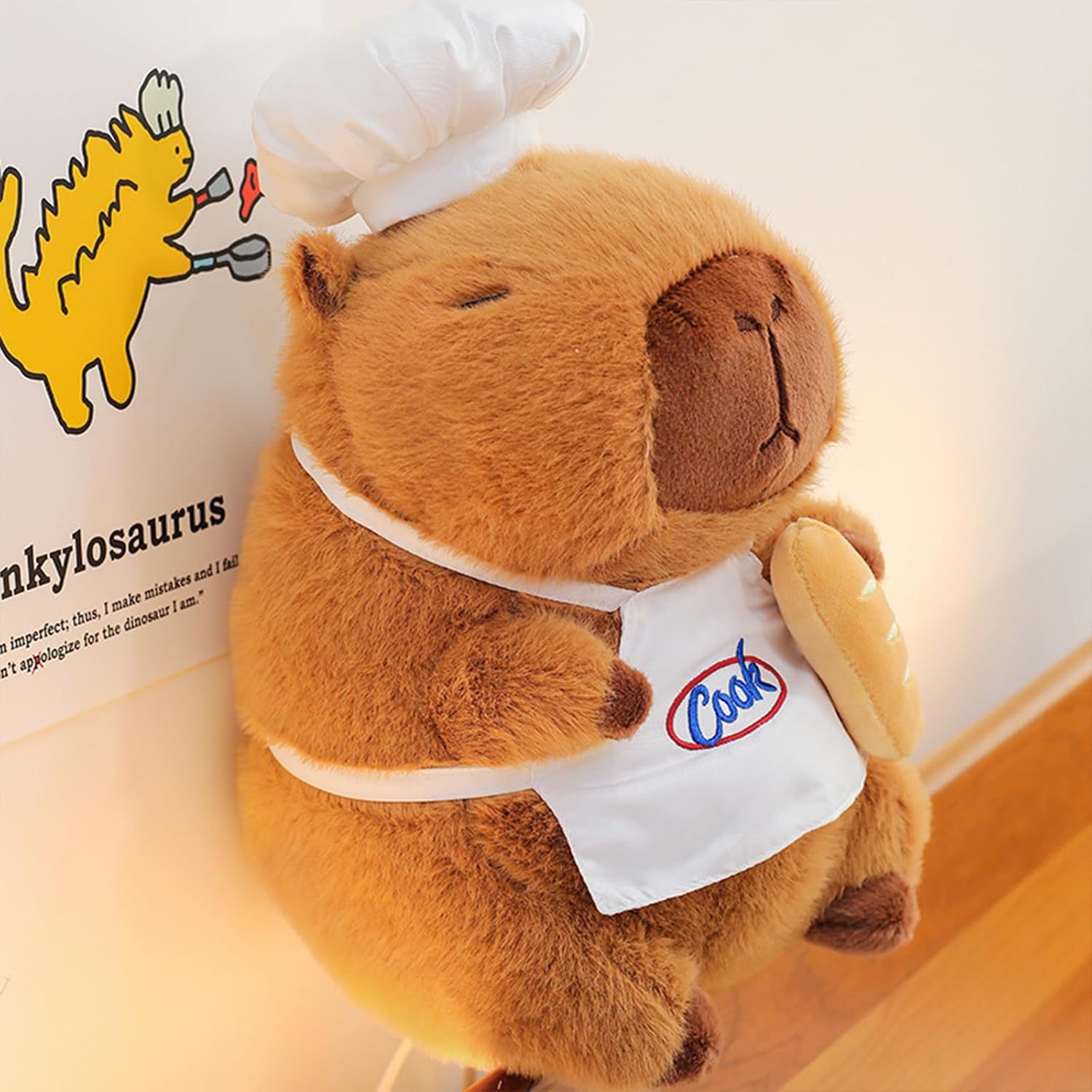 Detalle de Shownicer Capybara Plüschkissen – kuschelweiches Kuscheltier, 35 cm, CE-zertifiziert