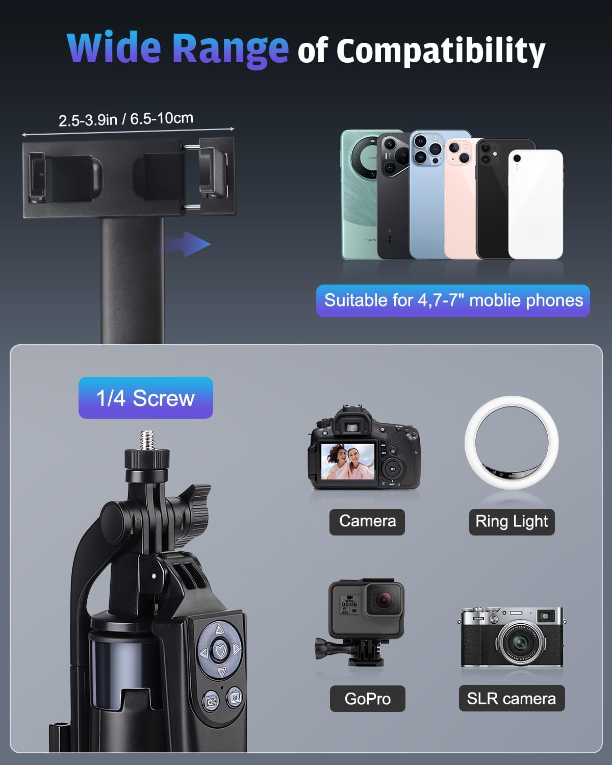 Thumbnail 4 de Avaspot 71" Phone Tripod with LED lights